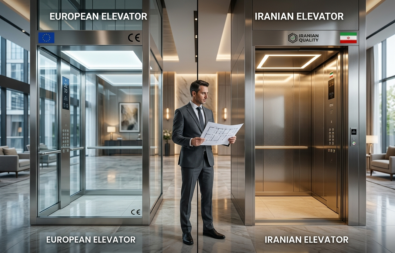 مقایسه آسانسور ایرانی و اروپایی | کدام انتخاب بهتری برای پروژه شماست؟